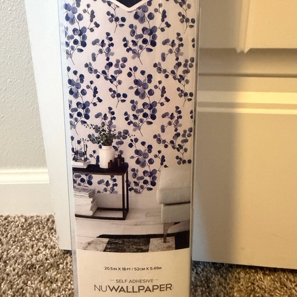 Scott Living Blue Floral Wallpaper - Picture 3 of 3